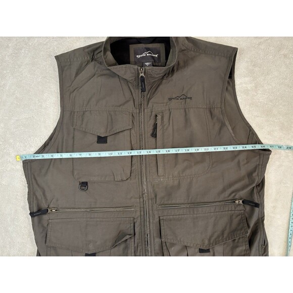 Eddie Bauer Mens XLarge XL Multi-Pocket Vest Outdoors Gilet Fishing Utility Gray - Picture 9 of 9